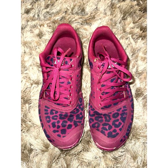 Nike Free 5.0 V4 Leopard Raspberry Red and Purple Sneakers Running Shoes - Picture 5 of 6